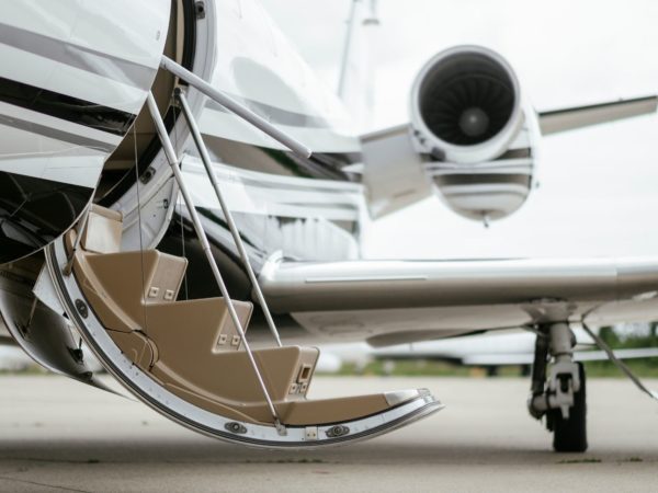 private plane with steps down