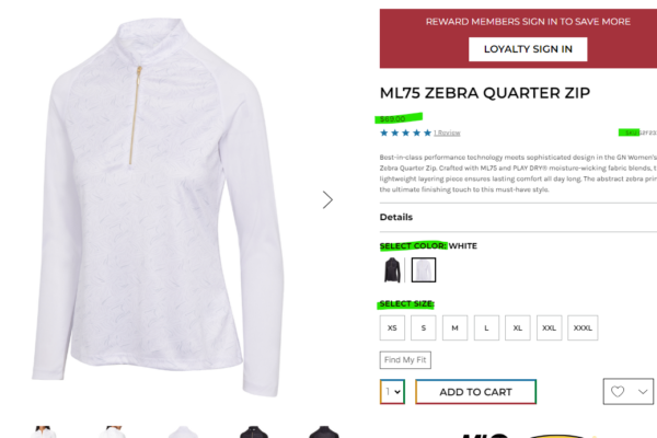 Greg Norman Product Example