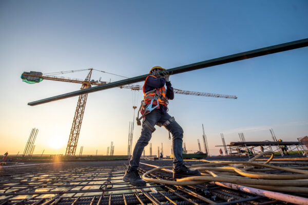 A construction worker at construction site A construction worker at construction site