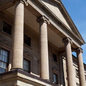 Low angle view of province House in Charlottetown, Prince Edward Island, Canada Low angle view of province House in Charlottetown, Prince Edward Island, Canada